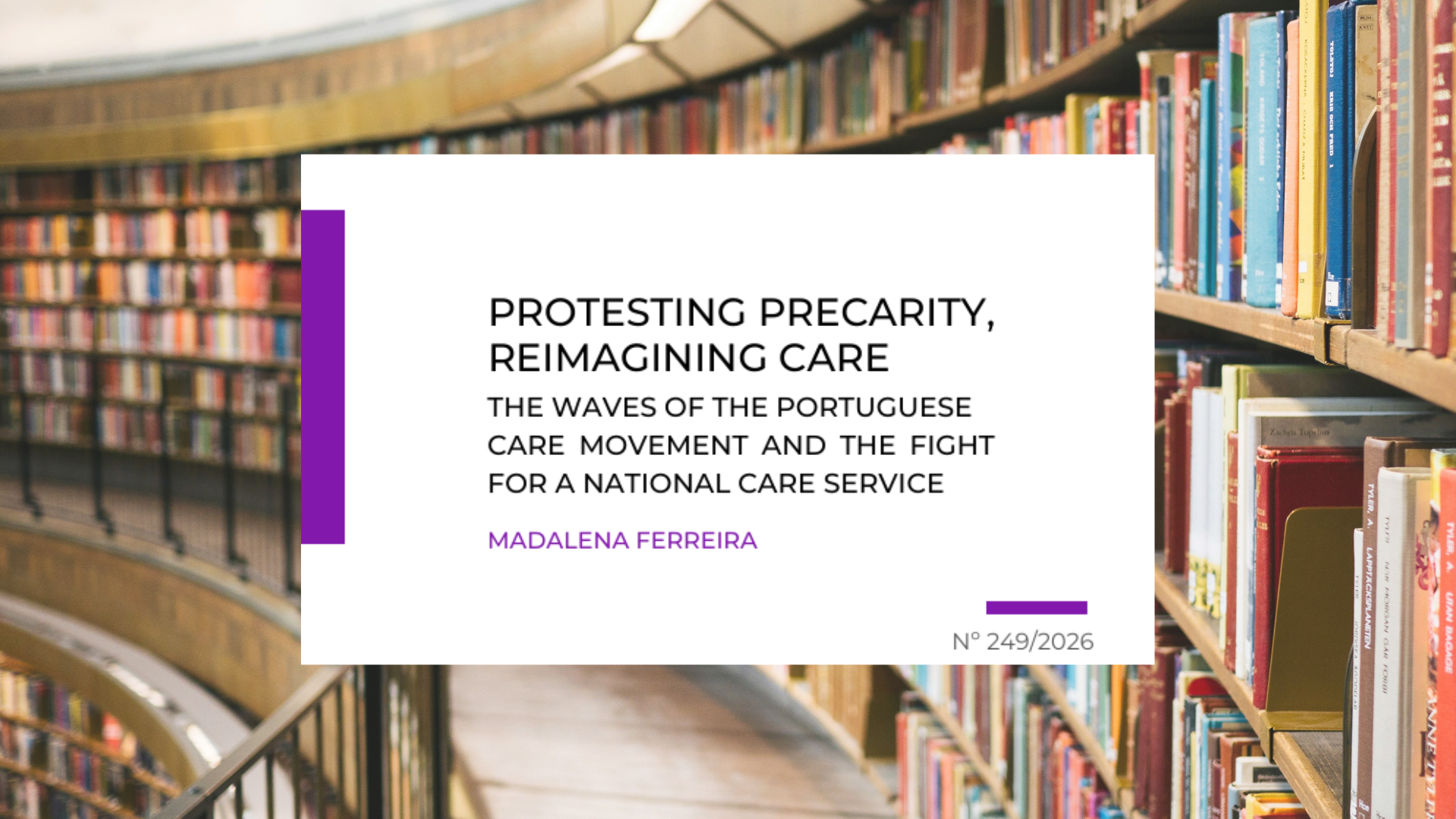 CIES publica novo e-Working Paper sobre precariedade e o movimento dos cuidados em Portugal