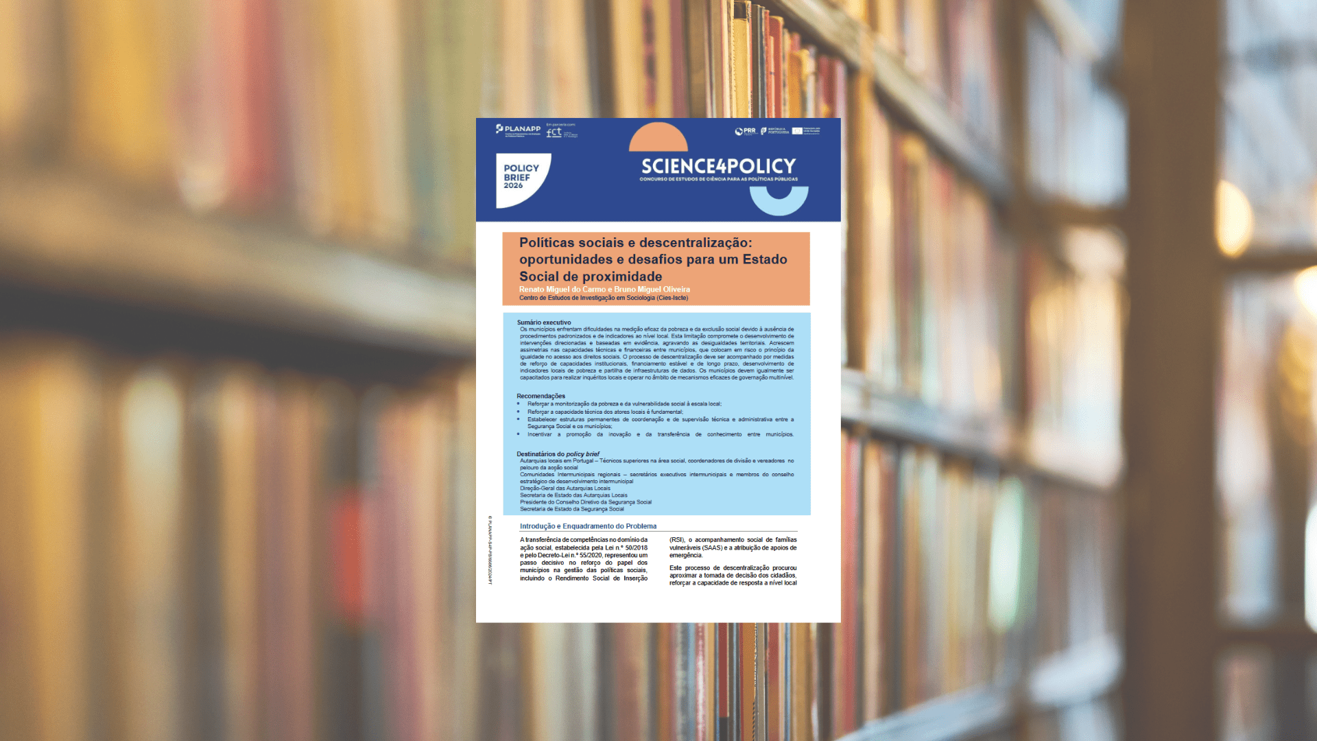 A new policy brief examines the challenges of decentralizing social action in Portugal